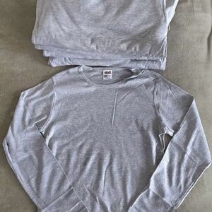 Large Box Of 26 Brand New Anvil Women's Size XL Gray Long-Sleeve T-Shirts